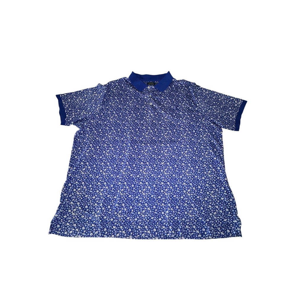 Polo Ralph Lauren Navy Pony Polo Blue Flower Cotton Shirt Golf Classic Fit 4X